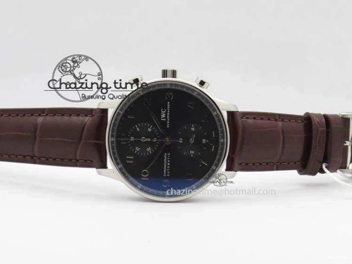MIROTIME 0721 Supportive Portuguese Chrono IW371431 ZF 1:1 Best Edition Gray Dial On Brown Leather Strap A79350 (Slim Movement) 7261